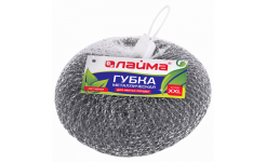 Губки (мочалки) для посуды металлическая ЛАЙМА, БОЛЬШАЯ, сетчатая, 100 г, 603106