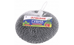 Губки (мочалки) для посуды металлическая ЛАЙМА, БОЛЬШАЯ, сетчатая, 60 г, 603105